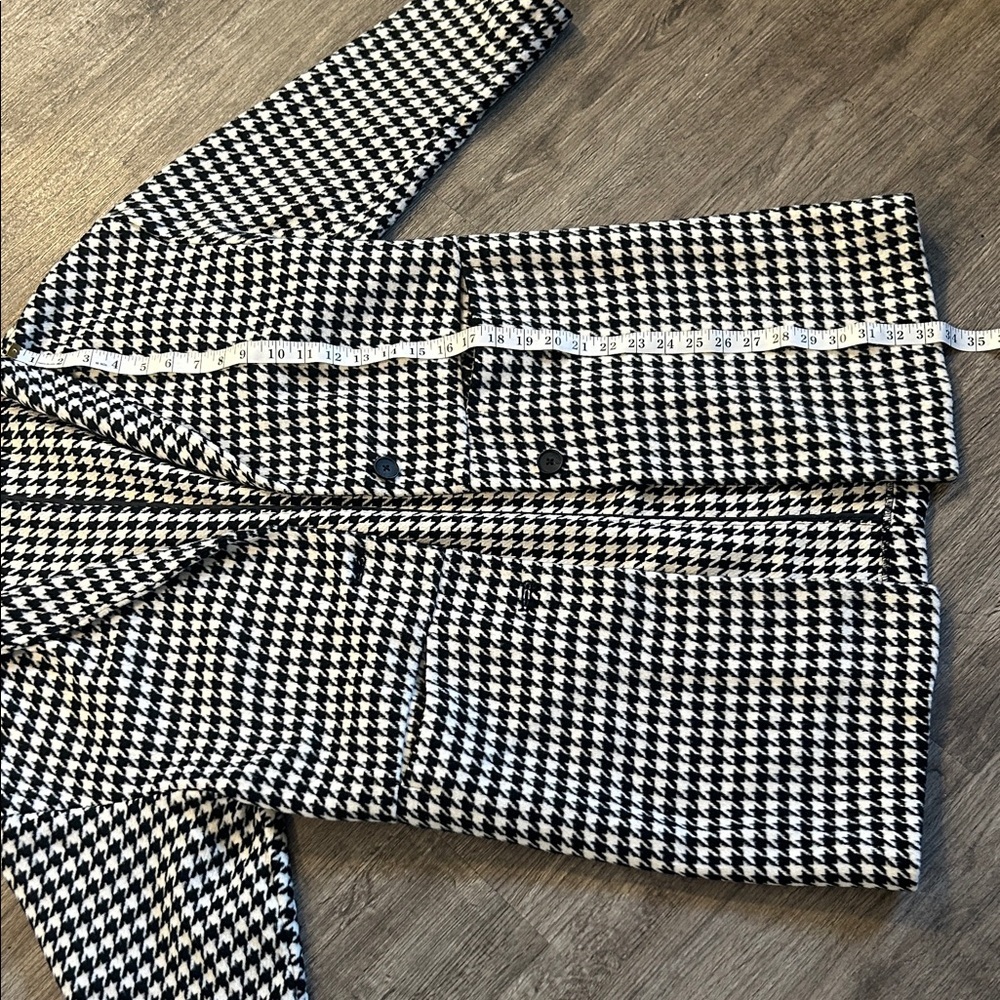 Old Navy Black White Houndstooth Coat Jacket Small Classic Button Front - Picture 7 of 7